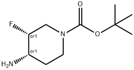 cis-tert-butyl 4-amino-3-fluoropiperidine-1-carboxylate Structural