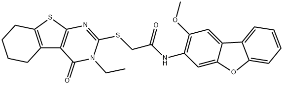Acetamide, 2-[(3-ethyl-3,4,5,6,7,8-hexahydro-4-oxo[1]benzothieno[2,3-d]pyrimidin-2-yl)thio]-N-(2-methoxy-3-dibenzofuranyl)- (9CI)