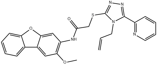 Acetamide, N-(2-methoxy-3-dibenzofuranyl)-2-[[4-(2-propenyl)-5-(2-pyridinyl)-4H-1,2,4-triazol-3-yl]thio]- (9CI)