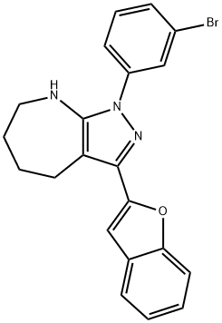 Pyrazolo[3,4-b]azepine, 3-(2-benzofuranyl)-1-(3-bromophenyl)-1,4,5,6,7,8-hexahydro- (9CI) Structural