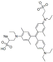 N-Ethyl-N-[4-[[4-[N-ethyl-N-(2-sodiosulfoethyl)amino]-2,5-dimethylphenyl][4-(diethylamino)phenyl]methylene]-3-methyl-2,5-cyclohexadien-1-ylidene]-2-sulfonatoethanaminium