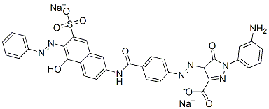 disodium 1-(3-aminophenyl)-4,5-dihydro-4-[[4-[[[5-hydroxy-6-(phenylazo)-7-sulphonato-2-naphthyl]amino]carbonyl]phenyl]azo]-5-oxo-1H-pyrazole-3-carboxylate  