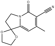 7'-METHYL-5'-OXO-3',5'-DIHYDRO-2'H-SPIRO[[1,3]DIOXOLANE-2,1'-INDOLIZINE]-6'-CARBONITRILE Structural