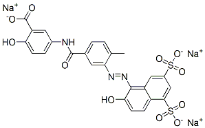 2-Hydroxy-5-[[3-[(2-hydroxy-5,7-disulfo-1-naphtyl)azo]-4-methylphenyl]carbonylamino]benzoic acid trisodium salt