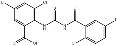 3,5-DICHLORO-2-[[[(2-CHLORO-5-IODOBENZOYL)AMINO]THIOXOMETHYL]AMINO]-BENZOIC ACID