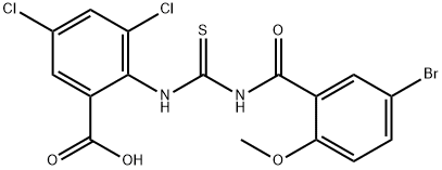 2-[[[(5-BROMO-2-METHOXYBENZOYL)AMINO]THIOXOMETHYL]AMINO]-3,5-DICHLORO-BENZOIC ACID