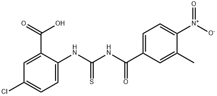 5-CHLORO-2-[[[(3-METHYL-4-NITROBENZOYL)AMINO]THIOXOMETHYL]AMINO]-BENZOIC ACID Structural