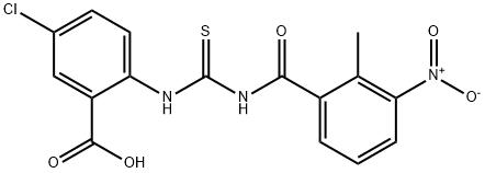 5-CHLORO-2-[[[(2-METHYL-3-NITROBENZOYL)AMINO]THIOXOMETHYL]AMINO]-BENZOIC ACID Structural