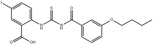 2-[[[(3-BUTOXYBENZOYL)AMINO]THIOXOMETHYL]AMINO]-5-IODO-BENZOIC ACID Structural