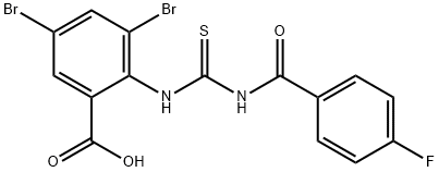 3,5-DIBROMO-2-[[[(4-FLUOROBENZOYL)AMINO]THIOXOMETHYL]AMINO]-BENZOIC ACID