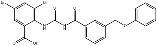 3,5-DIBROMO-2-[[[[3-(PHENOXYMETHYL)BENZOYL]AMINO]THIOXOMETHYL]AMINO]-BENZOIC ACID Structural