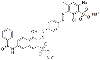 7-Benzoylamino-4-hydroxy-3-[[4-[(2-chloro-6-methyl-4-sodiosulfophenyl)azo]phenyl]azo]naphthalene-2-sulfonic acid sodium salt