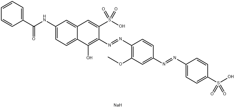 7-Benzoylamino-4-hydroxy-3-[[2-methoxy-4-[(4-sodiosulfophenyl)azo]phenyl]azo]naphthalene-2-sulfonic acid sodium salt