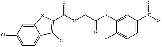 Benzo[b]thiophene-2-carboxylic acid, 3,6-dichloro-, 2-[(2-fluoro-5-nitrophenyl)amino]-2-oxoethyl ester (9CI) Structural