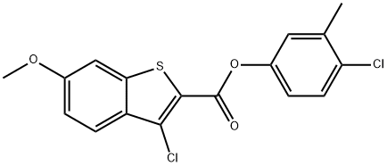 Benzo[b]thiophene-2-carboxylic acid, 3-chloro-6-methoxy-, 4-chloro-3-methylphenyl ester (9CI) Structural