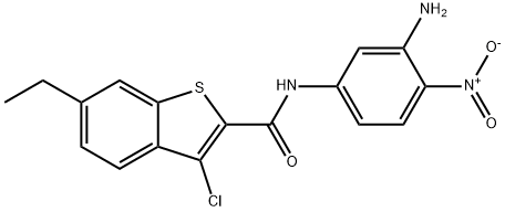 Benzo[b]thiophene-2-carboxamide, N-(3-amino-4-nitrophenyl)-3-chloro-6-ethyl- (9CI) Structural
