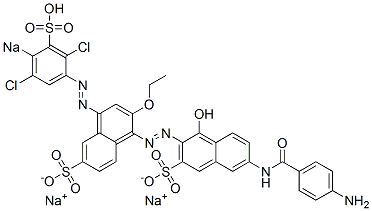 6'-[(4-Aminobenzoyl)amino]-2-ethoxy-4-[(2,5-dichloro-4-sodiosulfophenyl)azo]-1'-hydroxy-[1,2'-azobisnaphthalene]-3',6-disulfonic acid disodium salt