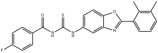 Benzamide, N-[[[2-(2,3-dimethylphenyl)-5-benzoxazolyl]amino]thioxomethyl]-4-fluoro- (9CI) Structural