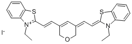 3-ETHYL-2-((E)-2-[5-((Z)-2-[3-ETHYL-1,3-BENZOTHIAZOL-2(3H)-YLIDENE]ETHYLIDENE)-2H-PYRAN-3(6H)-YL]ETHENYL)-1,3-BENZOTHIAZOL-3-IUM IODIDE Structural