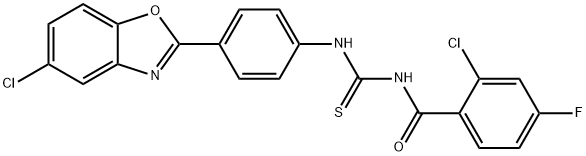 Benzamide, 2-chloro-N-[[[4-(5-chloro-2-benzoxazolyl)phenyl]amino]thioxomethyl]-4-fluoro- (9CI) Structural