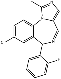 8-Chloro-6-(2-fluorophenyl)-1-methyl-6H-Imidazo[1,5-a][1,4]benzodiazepine Structural