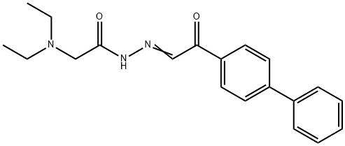 N,N-Diethylglycine (p-phenylphenacylidene)hydrazide Structural