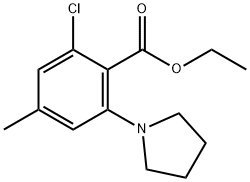 ETHYL 2-CHLORO-4-METHYL-6-TETRAHYDRO-1H-PYRROL-1-YLBENZOATE Structural