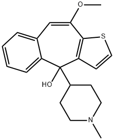 10-methoxy-4-(1-methylpiperidin-4-yl)-4H-benzo[4.5]cyclohepta[1,2-b]thiophene-4-ol Structural