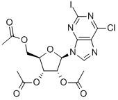 ACETIC ACID (2R,3R,4R,5R)-3,4-DIACETOXY-5-(6-CHLORO-2-IODO-PURIN-9-YL)-TETRAHYDRO-FURAN-2-YLMETHYL ESTER Structural