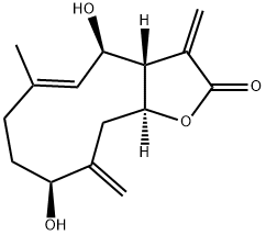 (E)-(4R,9S,11AS)-4,9-DIHYDROXY-6-METHYL-3,10-DIMETHYLENE-3A,4,7,8,9,10,11,11A-OCTAHYDRO-3H-CYCLODECA[B]FURAN-2-ONE Structural