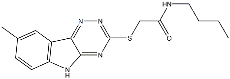Acetamide, N-butyl-2-[(8-methyl-2H-1,2,4-triazino[5,6-b]indol-3-yl)thio]- (9CI) Structural