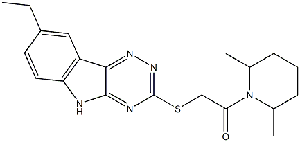 Piperidine, 1-[[(8-ethyl-2H-1,2,4-triazino[5,6-b]indol-3-yl)thio]acetyl]-2,6-dimethyl- (9CI) Structural
