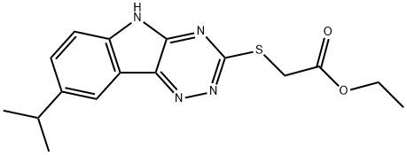 Acetic acid, [[8-(1-methylethyl)-2H-1,2,4-triazino[5,6-b]indol-3-yl]thio]-, ethyl ester (9CI) Structural