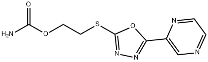 Ethanol, 2-[(5-pyrazinyl-1,3,4-oxadiazol-2-yl)thio]-, carbamate (ester) (9CI) Structural