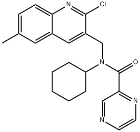 Pyrazinecarboxamide, N-[(2-chloro-6-methyl-3-quinolinyl)methyl]-N-cyclohexyl- (9CI) Structural