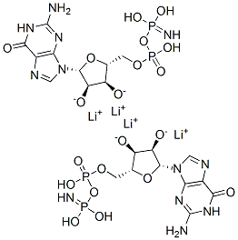 Guanosine, 5'-(trihydrogen imidodiphosphate), tetralithium salt Structural