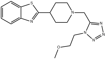 Benzothiazole, 2-[1-[[1-(2-methoxyethyl)-1H-tetrazol-5-yl]methyl]-4-piperidinyl]- (9CI) Structural