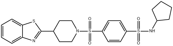 Benzenesulfonamide, 4-[[4-(2-benzothiazolyl)-1-piperidinyl]sulfonyl]-N-cyclopentyl- (9CI) Structural