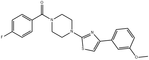 Piperazine, 1-(4-fluorobenzoyl)-4-[4-(3-methoxyphenyl)-2-thiazolyl]- (9CI) Structural