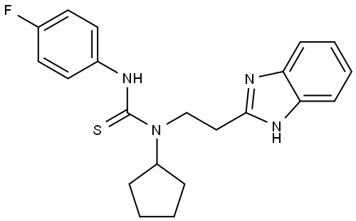 Thiourea, N-[2-(1H-benzimidazol-2-yl)ethyl]-N-cyclopentyl-N-(4-fluorophenyl)- (9CI) Structural