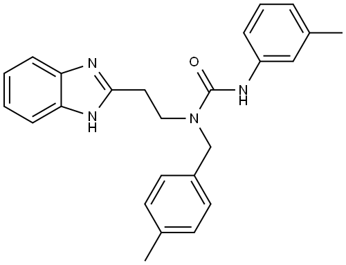 Urea, N-[2-(1H-benzimidazol-2-yl)ethyl]-N-(3-methylphenyl)-N-[(4-methylphenyl)methyl]- (9CI) Structural