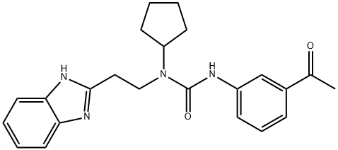 Urea, N-(3-acetylphenyl)-N-[2-(1H-benzimidazol-2-yl)ethyl]-N-cyclopentyl- (9CI) Structural