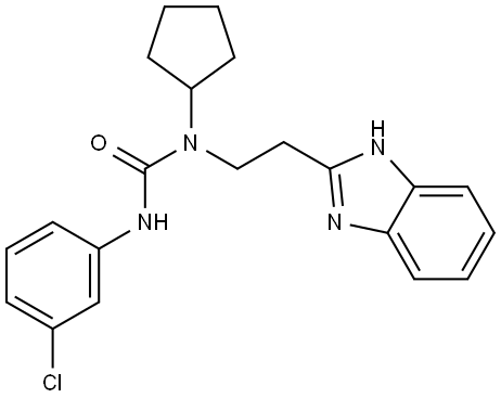 Urea, N-[2-(1H-benzimidazol-2-yl)ethyl]-N-(3-chlorophenyl)-N-cyclopentyl- (9CI) Structural