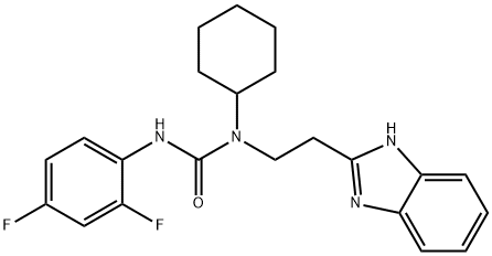 Urea, N-[2-(1H-benzimidazol-2-yl)ethyl]-N-cyclohexyl-N-(2,4-difluorophenyl)- (9CI) Structural