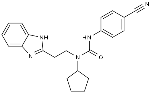 Urea, N-[2-(1H-benzimidazol-2-yl)ethyl]-N-(4-cyanophenyl)-N-cyclopentyl- (9CI) Structural