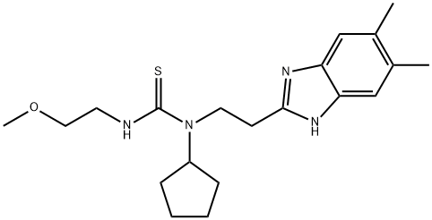 Thiourea, N-cyclopentyl-N-[2-(5,6-dimethyl-1H-benzimidazol-2-yl)ethyl]-N-(2-methoxyethyl)- (9CI) Structural