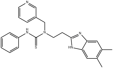 Thiourea, N-[2-(5,6-dimethyl-1H-benzimidazol-2-yl)ethyl]-N-phenyl-N-(3-pyridinylmethyl)- (9CI) Structural
