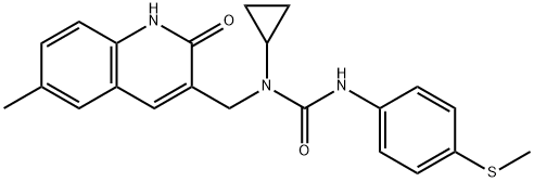 Urea, N-cyclopropyl-N-[(1,2-dihydro-6-methyl-2-oxo-3-quinolinyl)methyl]-N'-[4-(methylthio)phenyl]- (9CI) Structural