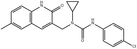 Urea, N-(4-chlorophenyl)-N-cyclopropyl-N-[(1,2-dihydro-6-methyl-2-oxo-3-quinolinyl)methyl]- (9CI) Structural