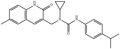 Urea, N-cyclopropyl-N-[(1,2-dihydro-6-methyl-2-oxo-3-quinolinyl)methyl]-N-[4-(1-methylethyl)phenyl]- (9CI) Structural